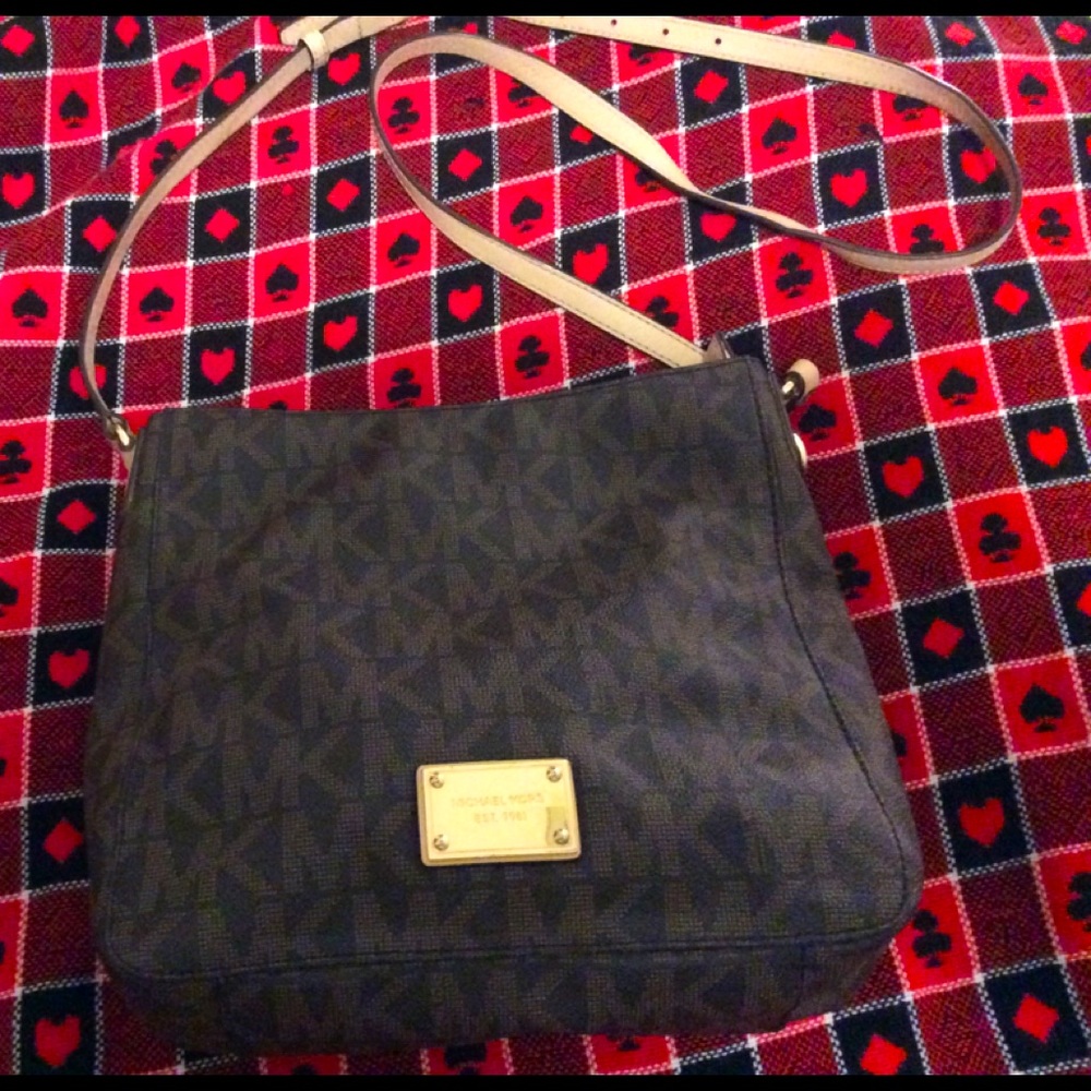 Michael Kors crossbody brown and tan handbag
